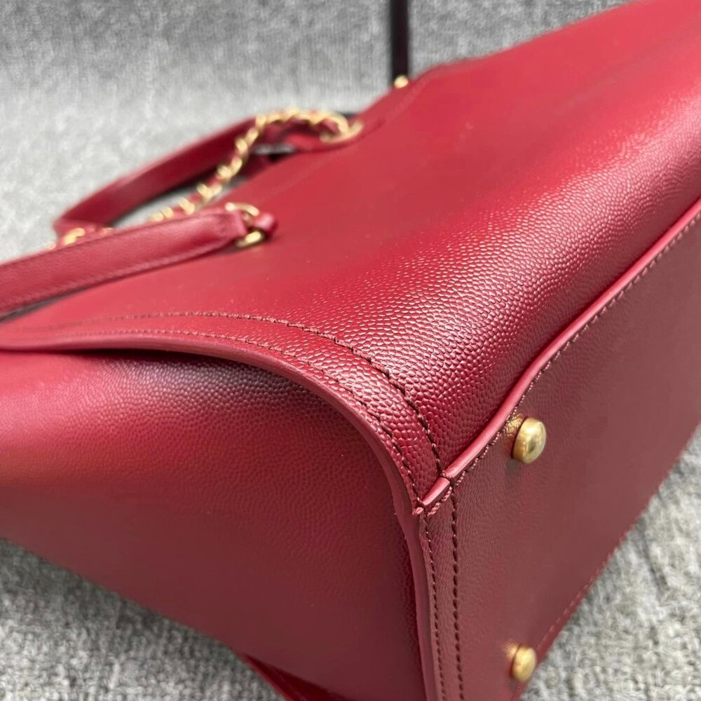 100% Authentic CHANEL DeauVille Medium Leather Satchel Bag - Picture 9 of 16